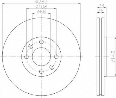HELLA PAGID 8dd355108371 -  Тормозной диск